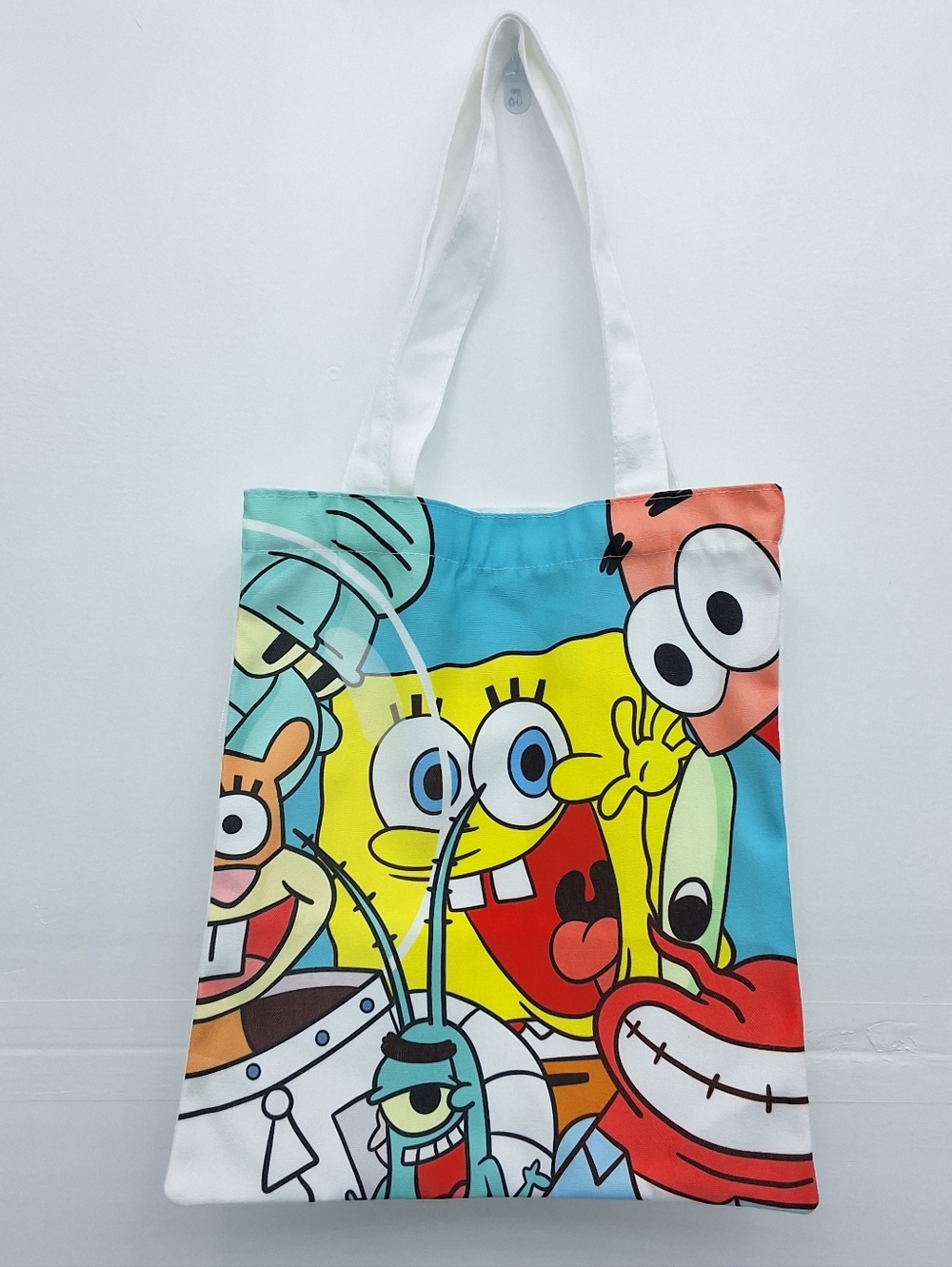 Spongebob SquarePants Canvas Tote Bag Cartoon Graphic Bag, NEW